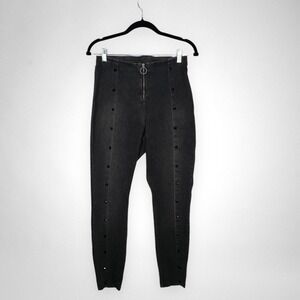 ZEZA B Medium Studded High Waist‎ Black Denim Ankle Jeggings